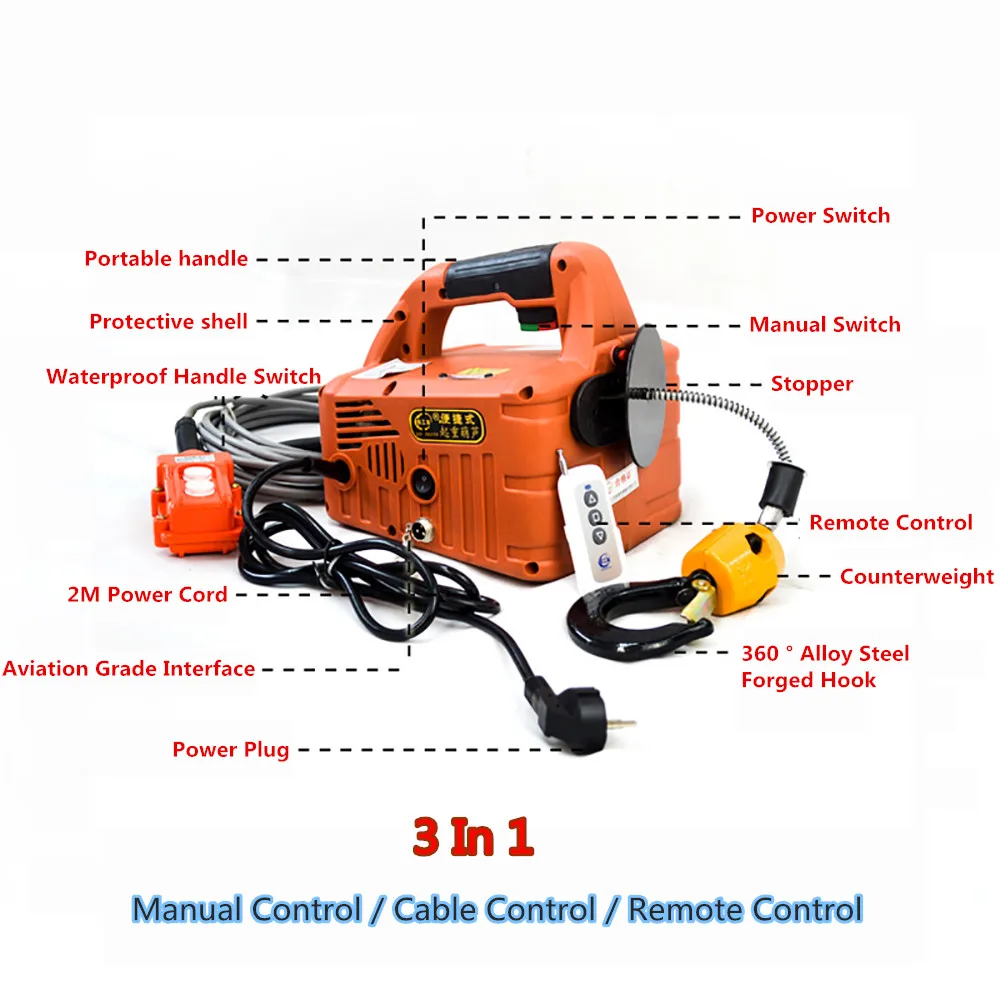 110V / 220V Portatile Di Sollevamento Verricello Elettrico