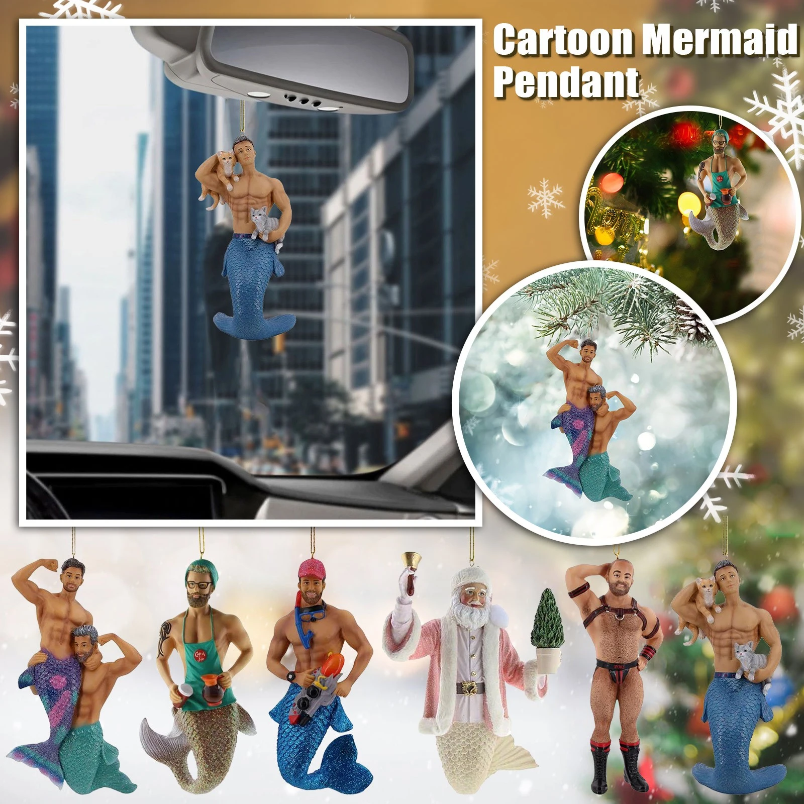 Mermaid Gay Christmas Tree Ornament