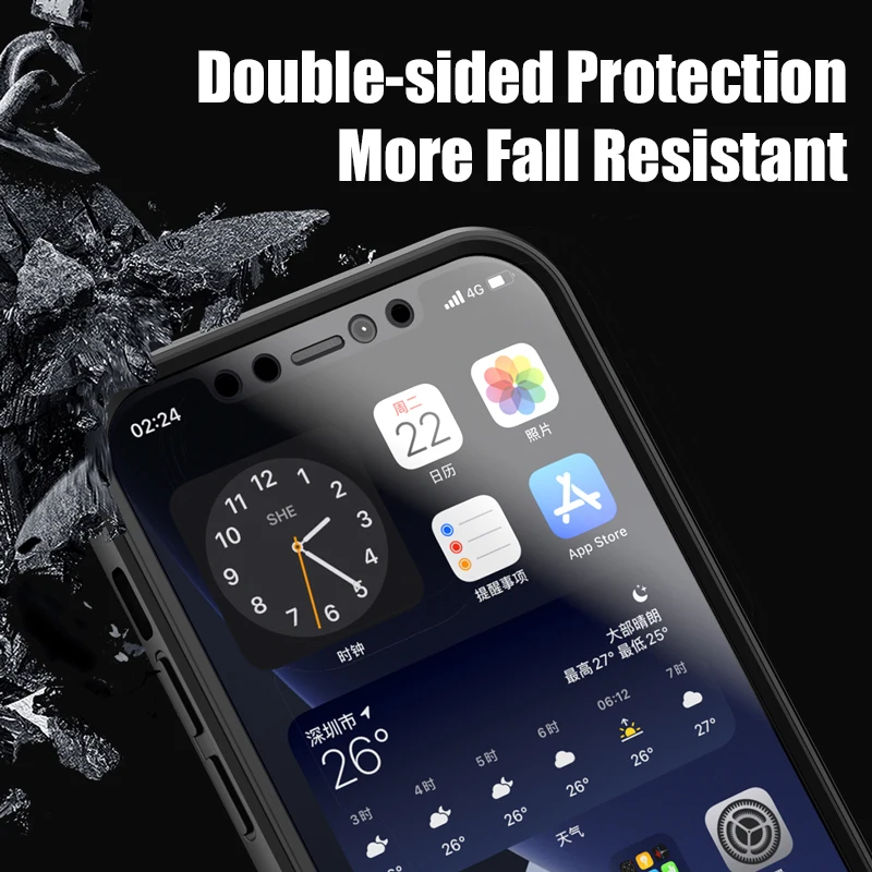 Luxury 360° Hard Back Case with Front Screen Protection - Clear Cover