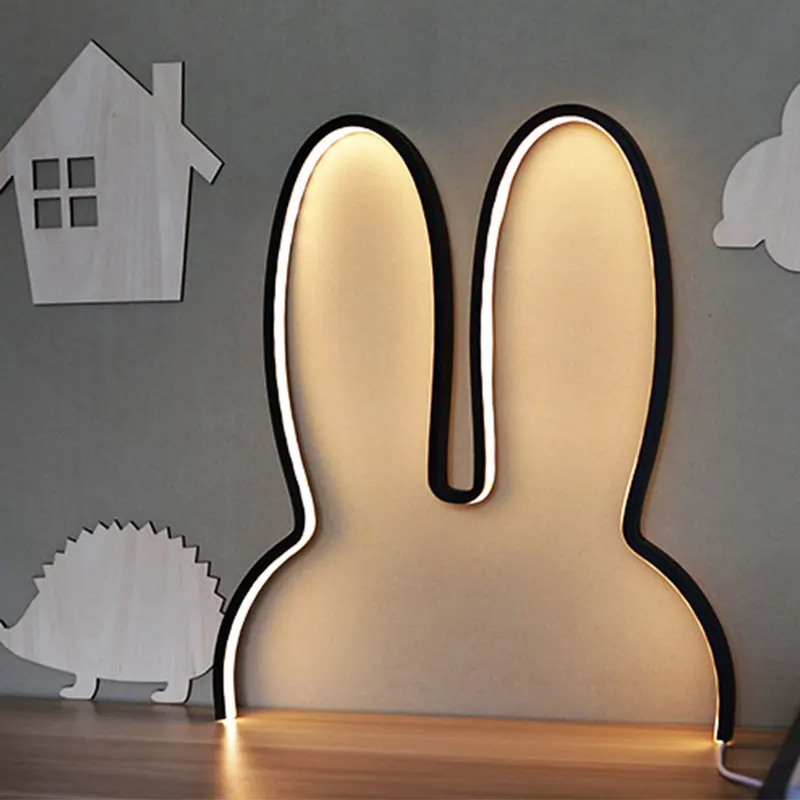 Светодиодный ночной Светильник для детей большой кролик ночной Светильник USB для малышей и детей постарше Спальня прикроватный светильник декоративная лампа для дома Ара для детей Рождественский подарок