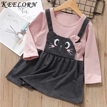 Keelorn/платье для маленьких девочек г. Осеннее кружевное платье-комбинезон с оборками праздничное платье принцессы для маленьких девочек хлопковый костюм для новорожденных