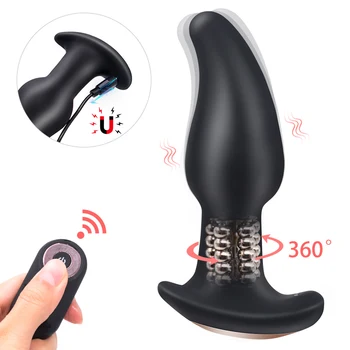 Curved Rimming Plug with Remote Control Outdoor Anal Sex Toys Vibrator Prostate Beads Massage Silicone Butt Plug For Masturbator 2