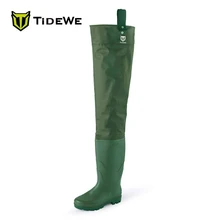 TideWe Lightweight 2-Ply PVC/Nylon Fly Fishing Hip Waders Hip Boots Hunting Boots for Men and Women