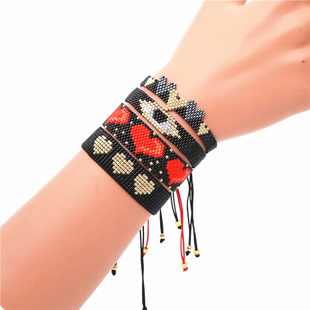 Go2boho MIYUKI браслет Турецкий Дурной глаз браслеты богемные Браслеты Mujer Лето сердце любовь ювелирные изделия для женщин ручной работы ткацкий станок