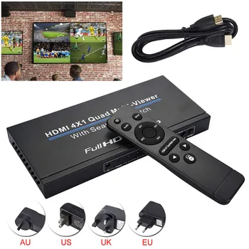 

HDMI 4x1 Quad Multi-viewer Full 1080p Switcher Seamless Multiviewer Switch IR Screen Splitter Converter 5 Modes For PC/STB/DVD