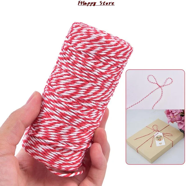 100m/Roll (Red+White) Cotton Bakers Twine String Cord Cotton Rope Cotton  Cord Bottle Gift Box Decor Craft - AliExpress