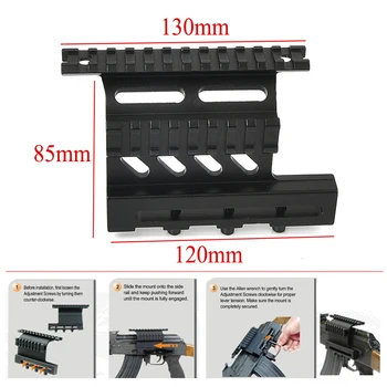 

Tactical AK 47 / 74 Picatinny Weaver Rails with Double Side Scope Mount Quick Release Airsoft Accessories for Hunting