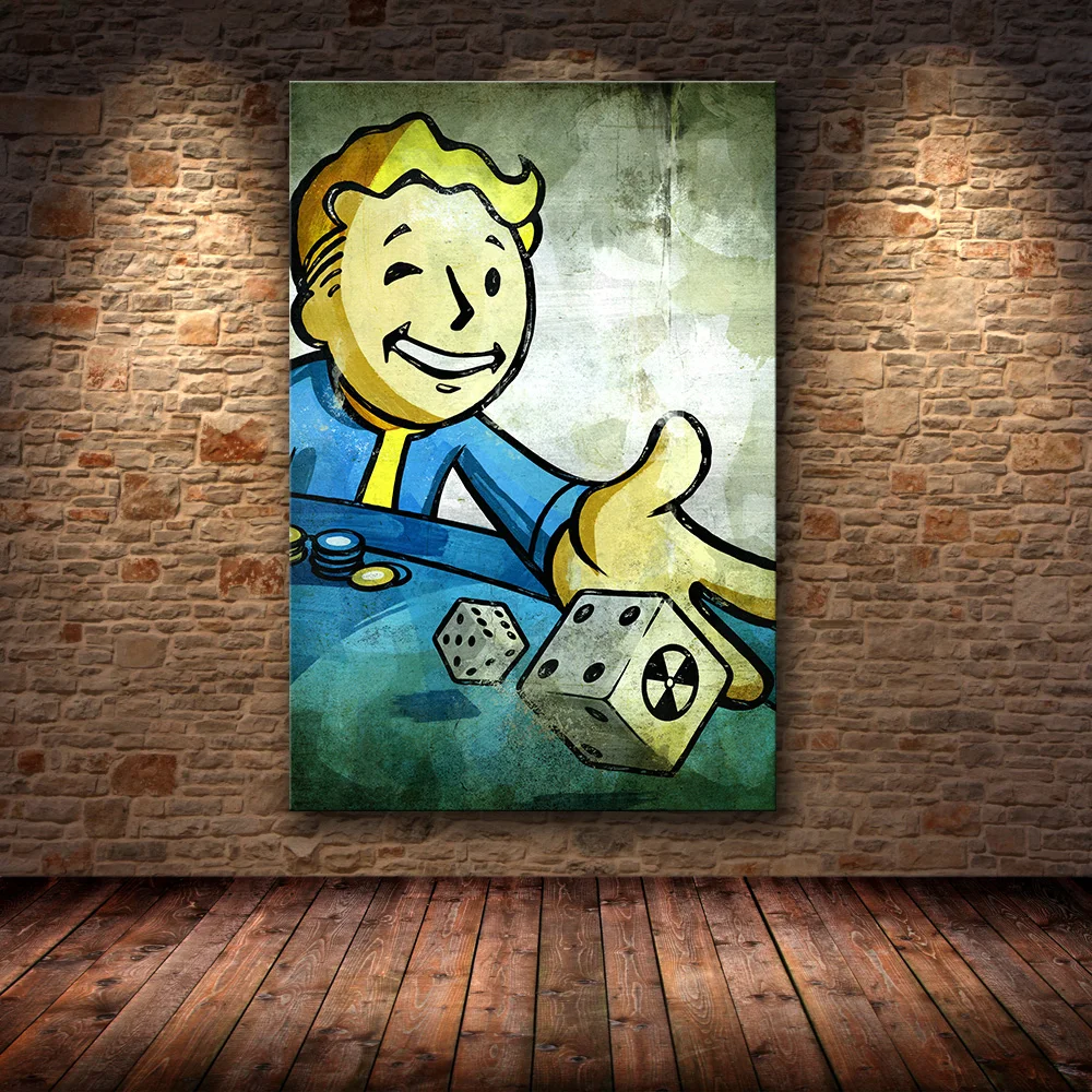 Fallout 3 4 Игра плакат стены искусства холст постер и Принт Холст декоративная картина для спальни рисунок ядро наклейки на стену - Цвет: 03