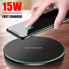 Qi Беспроводной Зарядное устройство для iPhone 11 Pro Xs Max X 8(Большие размеры стоят на 15 Вт подставка для быстрой зарядки с покрытием для samsung Примечание 10/9/8/7/5 S6 S7 S8 S9 S10 S11 плюс