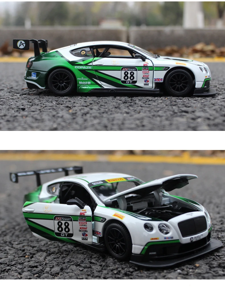 Масштаб 1:24 Bentley GT3 автомобиль модели игрушка для детей Рождественский подарок Прямая доставка сплава супер работает модель автомобиля