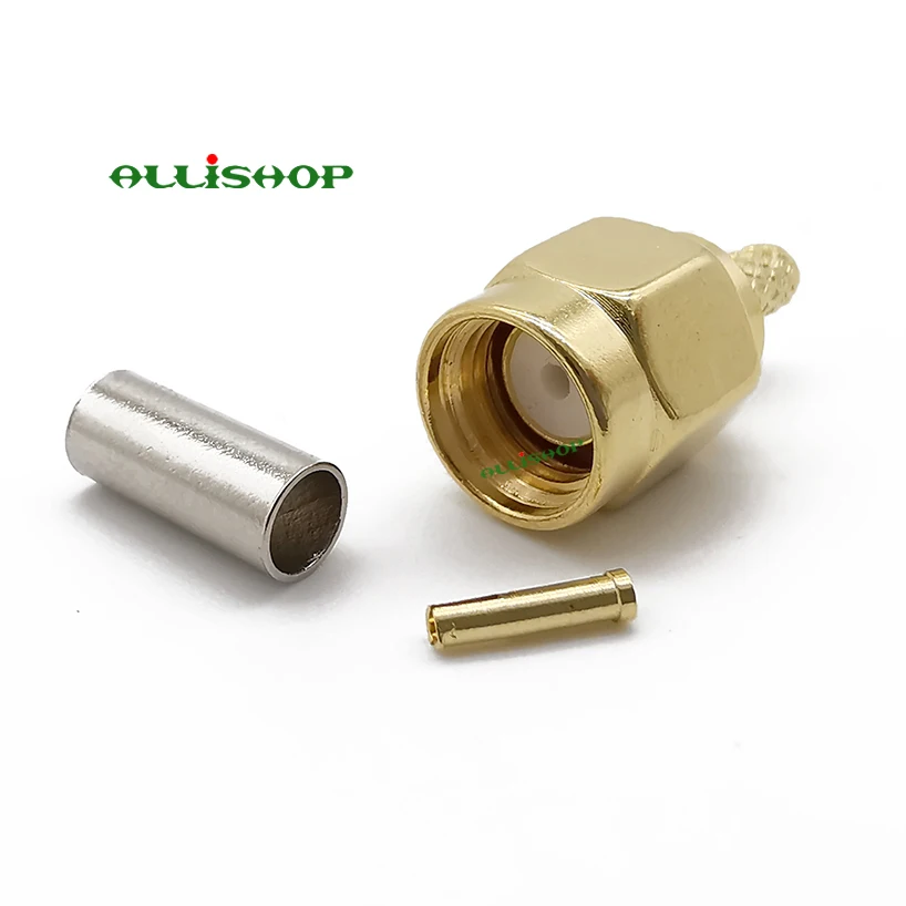 ALLiSHOP оптовая продажа RP SMA штекер адаптер RF коаксиальный разъем обжимной для RG316