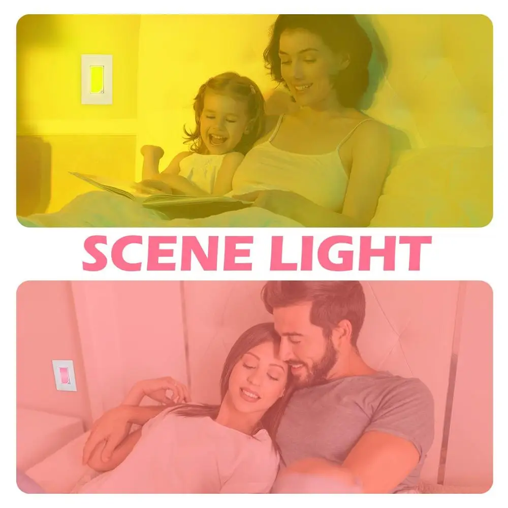SUPLO US Wifi RGB LED Scene Light Smart Light Switch Wall Switch Wireless Smart Switch AC100-240V 1100W APP Control