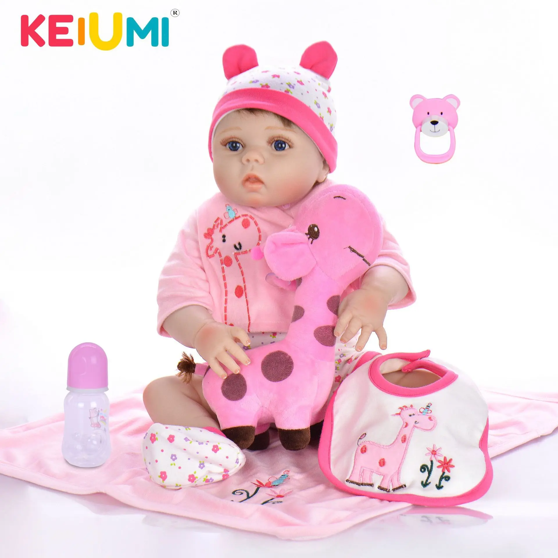 

Keiumi23-Inch All Silica Gel Reborn Baby Doll Reborn Baby Cute Model Infant New Products Hot Selling