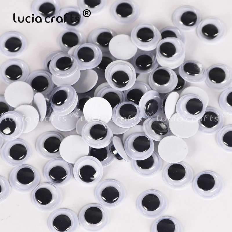 DIY Wiggly Googly Eyes Black White Self-Adhesive Doll Eye Movable  Simulation Animal Eyeball Kindergarten Children Craft Supplies