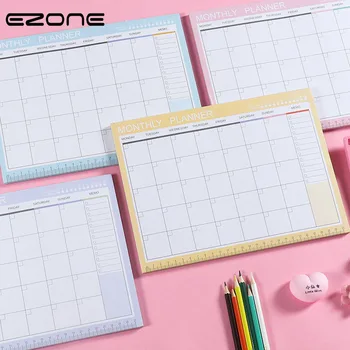 

EZONE A4 Monthly Plan Notebook Weekly Plan Notebook Table Planner Schedule Book Simple Style Adhesive Memo Pad Office Stationery