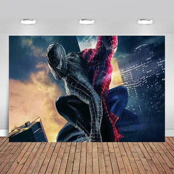 

Comics Superhero Avengers Spiderman Photography Backdrop Children 1st Birthday Photo Prop Studio Backdrop Background