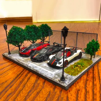 

1:64 two parking spaces parking lot area scene simulation Set traffic tools vehicle car model accessories Platform block toys