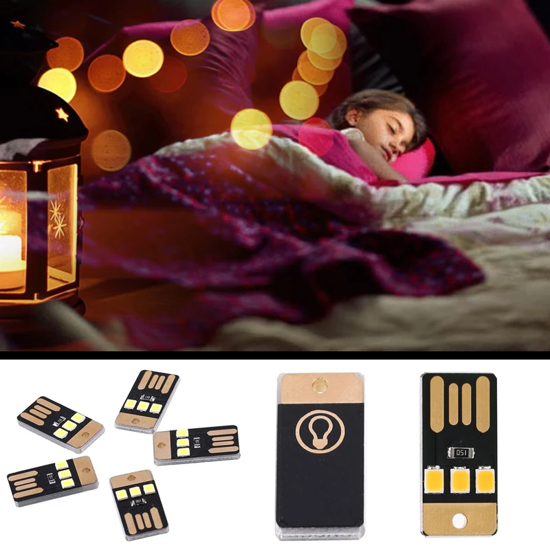 5 шт./компл. Мини 3LED 2835SMD USB кровать настенный светильник ночник домашний декор освещения