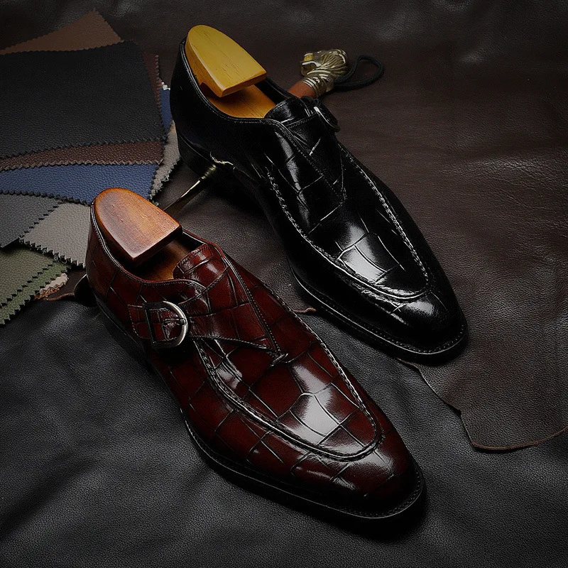ClassicPattern Business Flat Shoes Men Designer Formal Dress Leather Shoes Men's Loafers Valentine Gifts