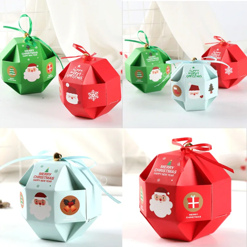 

10Pcs Creative Merry Christmas Candy Box Paper Bag Christmas Tree Gift Box