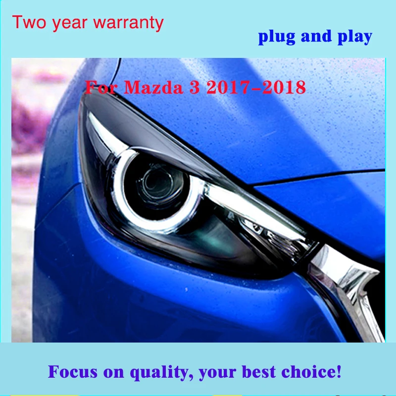 Car Styling Head Lamp for Mazda-3 Headlights 2017-2018 New Mazda3 Axela LED Headlight DRL Hid Bi Xenon Auto Accessories | Автомобили и