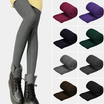 

2019 Women's Winter Warm Skinny Slim Leggings Stretch Knitted Warm Leggings Thick Stirrup Pants Leggings Women Pants Wholesale