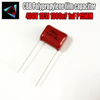 

8PCS 400V 105J 1000nF 1uF P15 Polypropylene film capacitor pitch 15mm