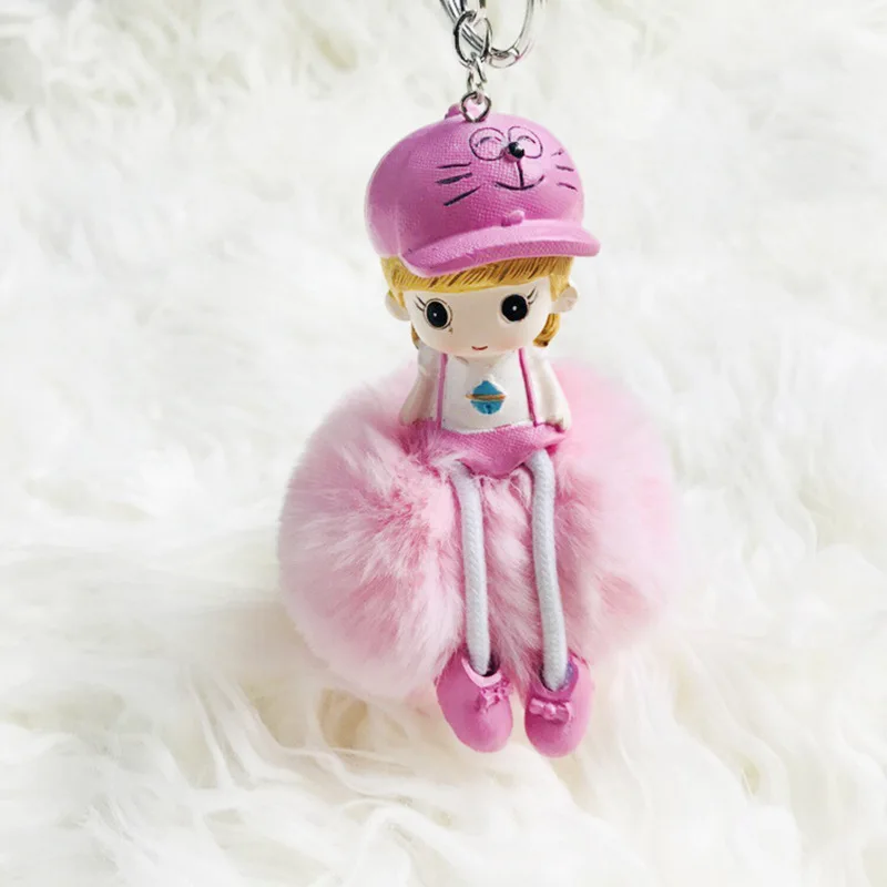Kawaii милые Креативные в мультяшном стиле керамическая висячая кукла имитация кролика волосы мяч автомобиль брелок Висячие пары пара сумок подвеска - Цвет: 8