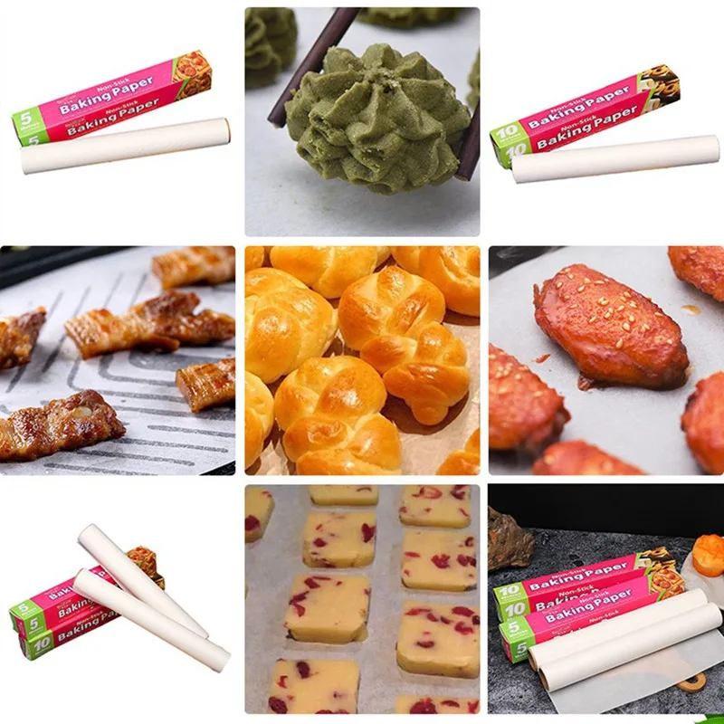 10/20m*30cm Baking Paper Barbecue Double-sided Silicone Oil Paper Parchment Rectangle Oven Oil Paper Baking Sheets Bakery BBQ