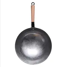 Китайский Железный вок традиционный ручной работы Железный вок с антипригарным покрытием газовая плита посуда высокого качества
