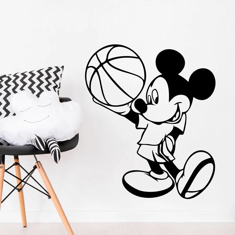 Basketball Sports Disney Mickey Wall Stickers Cartoon Vinyl Wall Decals Baby Room Decor Mickey Player Murals Art Decoration Basketball Sports Disney Mickey Wall Stickers Cartoon Vinyl Wall Decals Baby Room Decor Mickey Player Murals Art Decoration