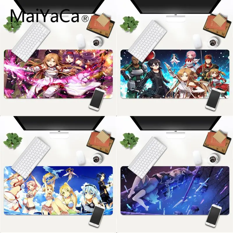 

MaiYaCa Sword Art Online girl Gaming Mousepad XXL Mouse Pad anime Laptop Desk Mat pc gamer completo for lol/world of warcraft