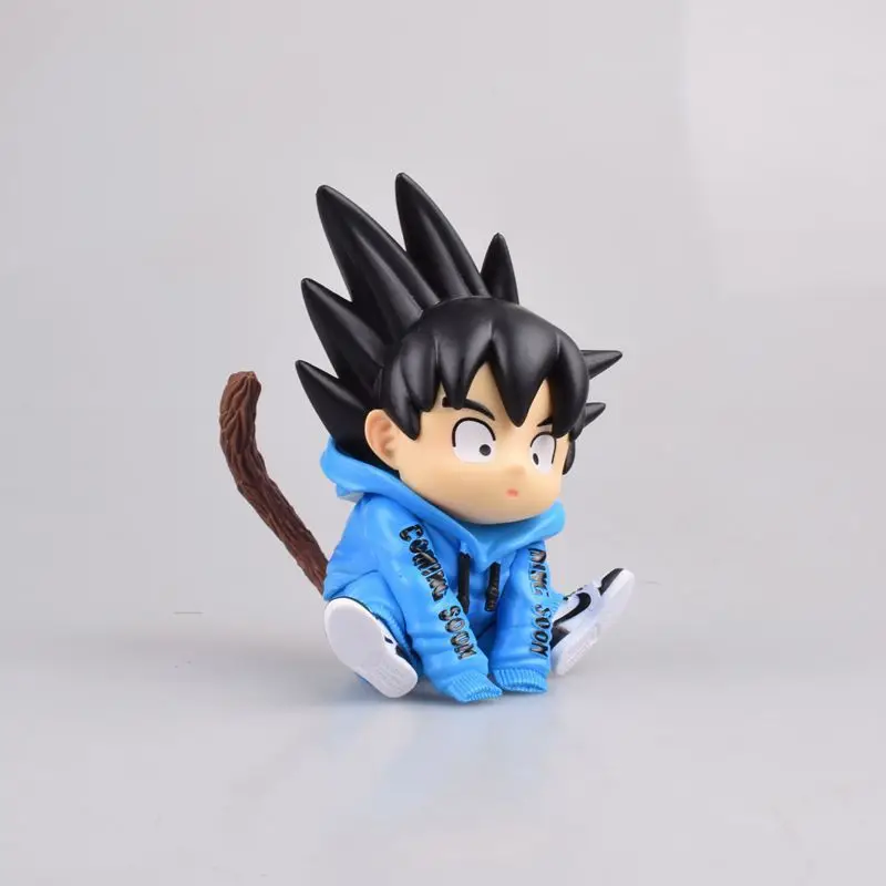 

10cm DragonBall Z SonGoku Fashion Q version Tide brand PVC Action Figure Statue Model Toy Collection Doll Car Decor toy gift