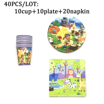 

Animal Crossing Game Theme Party Decoration Tableware Paper Cup Plate Napkin Baby Shower Balloon Kids Birthday Party Supplies