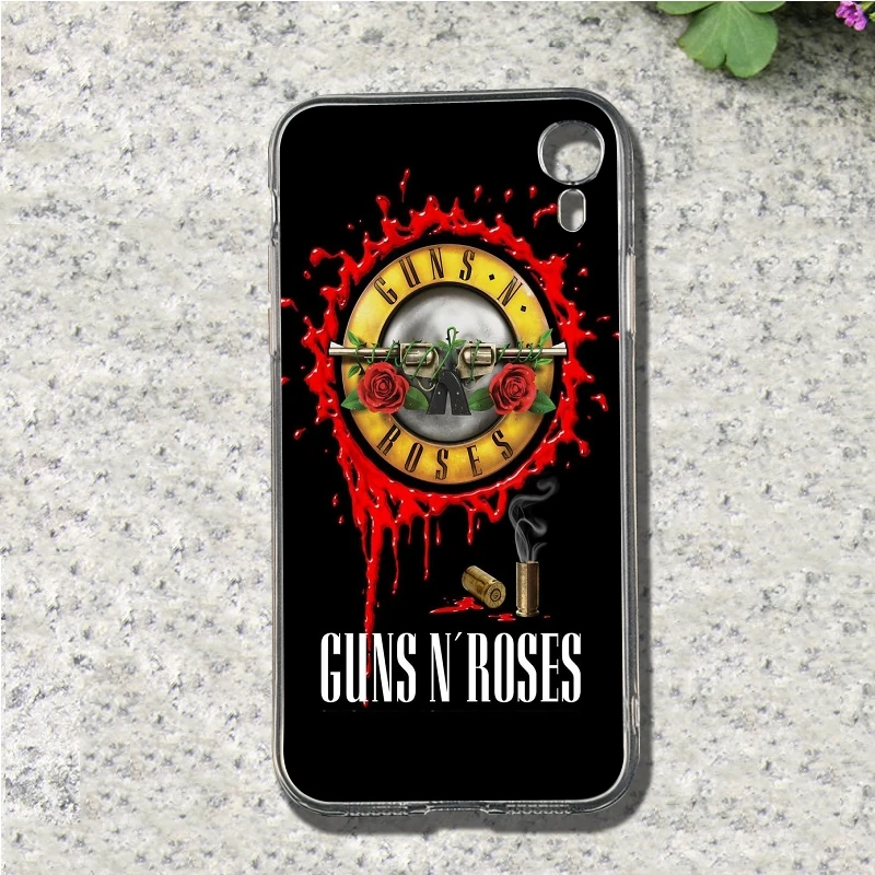 Guns n Roses мягкий чехол для мобильного телефона из ТПУ чехол для Iphone 4, 4S 5 5S SE 5C 6 6S 7 8 Plus X XS XR максимальный чехол - Цвет: NO.7