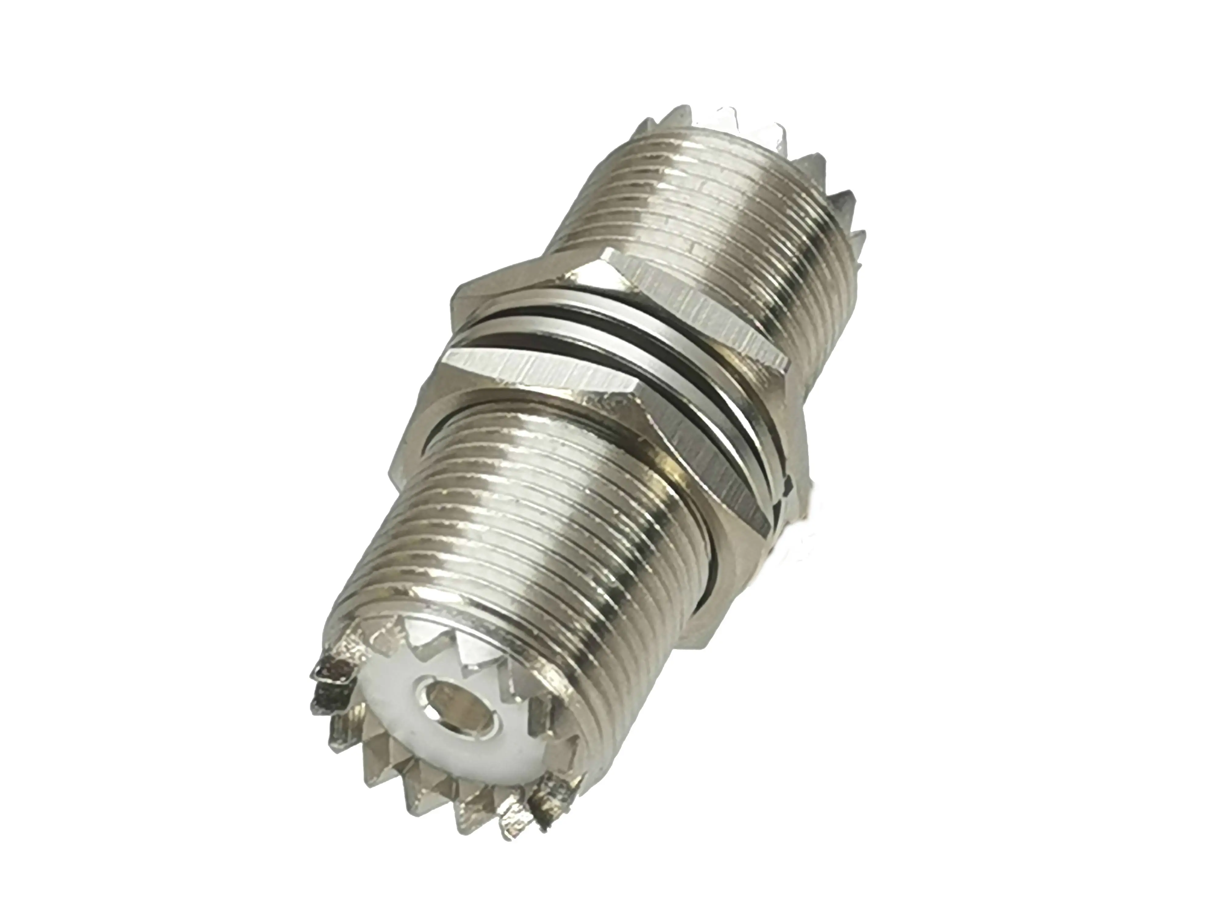 Description Picture 3 of item1pcs Connector Adapter UHF SO239 Female Jack to UHF SO239 Female Jack Nut Bulkhead RF Coaxial Converter Straight New Brass
