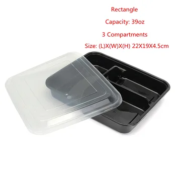

New 20Pcs Set Plastic Bento Box Meal Storage Food Storage Lunch Boxes 3 Compartment Food Storage Containers Microwave Safe With