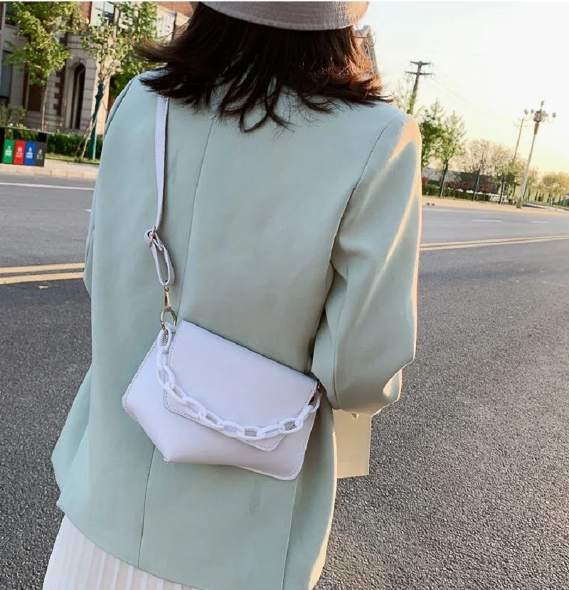 

2020 Lady Shoulder Messenger Bags Female Luxury Handbags Chain Design PU Leather Crossbody Small Bags For Women