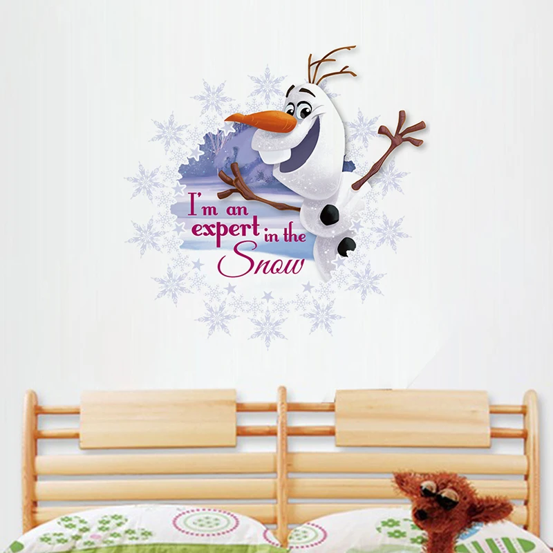 Cartoon Frozen Olaf Elsa Anna Wall Stickers For Home Decor Kids Rooms Wall Decoration PVC Art Funny 3D View Disney Movie Poster Cartoon Frozen Olaf Elsa Anna Wall Stickers For Home Decor Kids Rooms Wall Decoration PVC Art Funny 3D View Disney Movie Poster