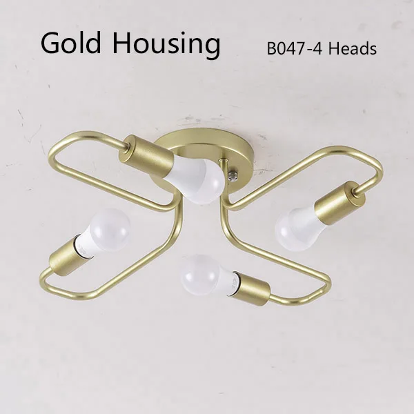 B047-4heads-gold 3 цвета подвесной светильник s с белым, черным, золотым корпусом, подвесной светильник, современный промышленный подвесной светильник - Цвет корпуса: B047-4heads-gold