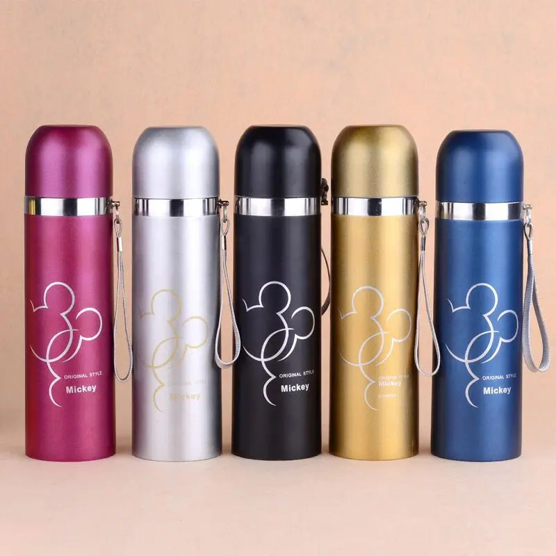 

Mickey Dull Polish Bullet Stainless Steel Vacuum Flask Creative Outdoor Insulated Glass but Lettering