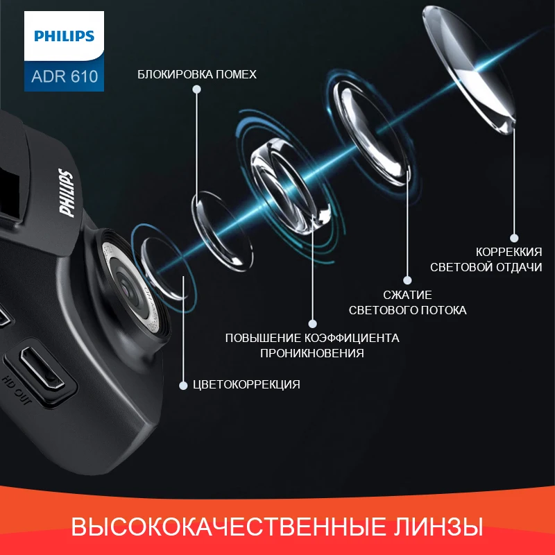 Philips видеорегистратор DVR ADR81 BLX1 DVR ADR810 высокое разрешение 16GB 1920x1080 для авто мини видеозапись