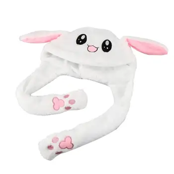 

Moving Rabbit/Pig/Chicken Hat Ear Move Hat Funny White Rabbit Hat Animal Winter Hats For Women Girls Kids