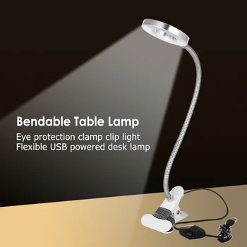 

Desk Lamp Eye Protection Clamp Clip Light Table Lamp Bendable USB Powered Flexible Desk Lamp for Nail Art Tattoo Reading Working