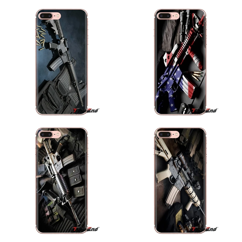 Cell Phone Case For iPhone XS Max XR X 4 4S 5 5S 5C SE 6 6S 7 8 Plus Samsung Galaxy J1 J3 J5 J7 A3 A5 Rifles Guns Weapons bullet |