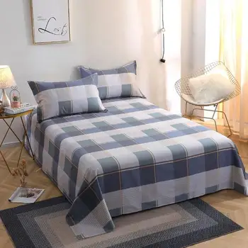 

3 Pcs 100% Cotton Bed Set Bed Sheet Flat Sheet Dormitory Bedsheet+2 pcs Pillowcase Sabanas King Full Queen Twin Size