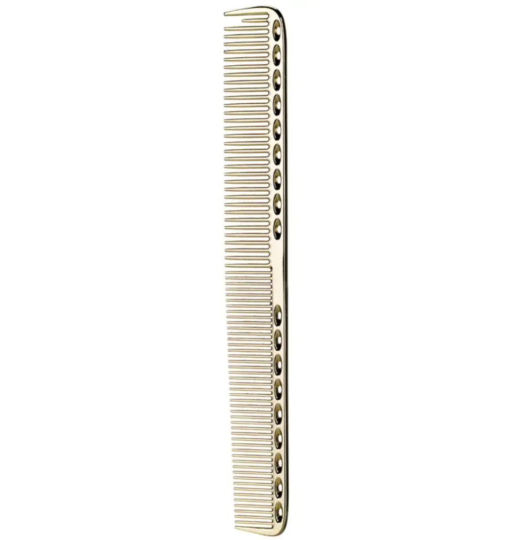 Large S909 Golden Профессиональный ультра тонкий парикмахерский инструмент для укладки волос Парикмахерская стальная расческа модный дизайн Антистатическая нержавеющая сталь для волос com - Цвет: Large S909 Golden