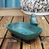 Cast Iron Soap Holder Standing Lovely Bird Antique Gold Green Handmade Tabletop Metal Dish Tray For Kitchen Bathroom Sink 6
