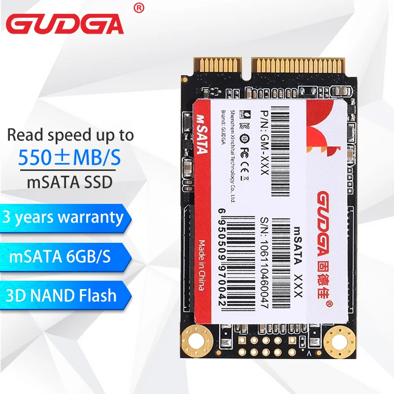 GUDGA mSATA SSD 1 ТБ Внутренний твердотельный диск SATA III ssd 512 ГБ 2 жесткий для ноутбука |