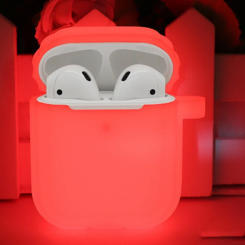 Силиконовый защитный чехол для Apple Airpods светящийся в темноте светящийся противоударный защитный чехол для гарнитура для Airpods Box